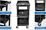 Luxor H.Wilson STC111-B 3-Shelf Tub Cart, 300 lbs Capacity, USA Made view 4