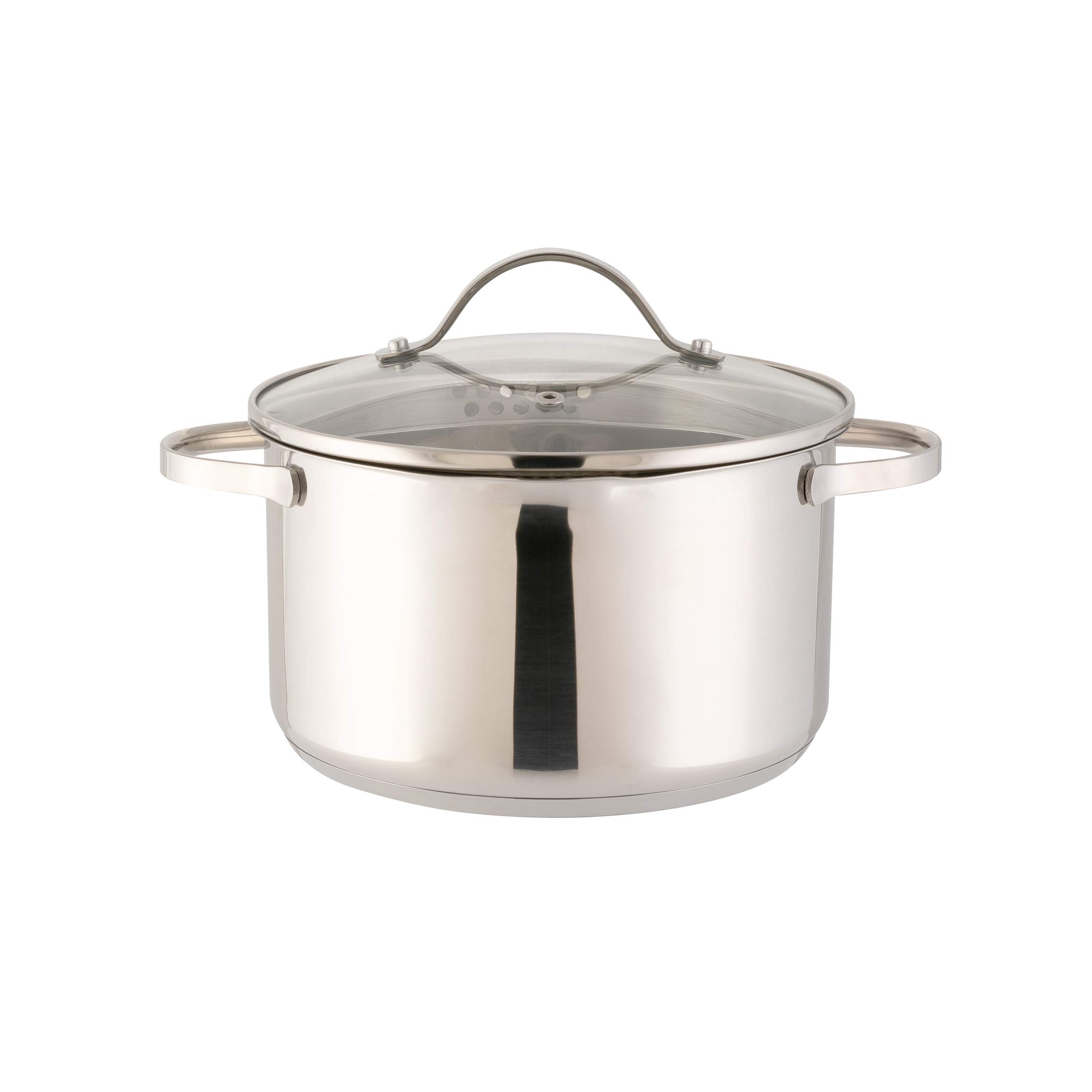 axentia Stainless Steel Pado-Pasta Pan with Strainer Lid 3 Liter Pot, Silver, 24.8 x 21.8 x 17 cm