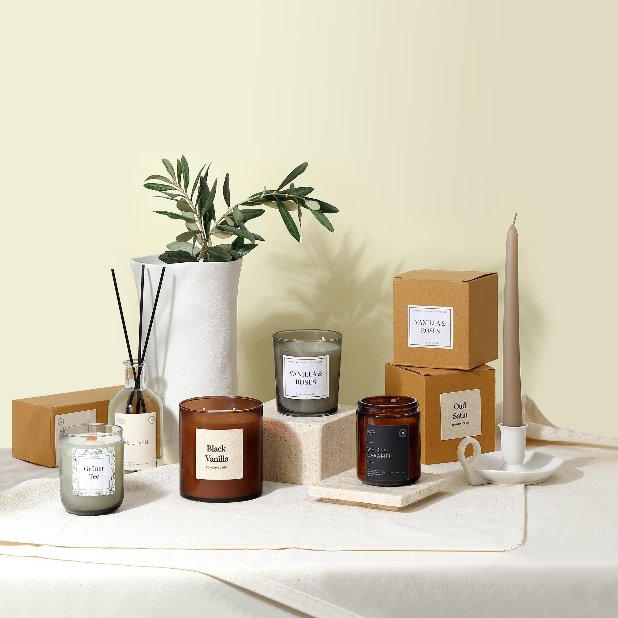 BOHORIA® Raumduft Raumdiffuser Duftstäbchen Lufterfrischer mit Frische Wäsche Duft – stimulierender und frischer Raumduft für EIN einzigartiges Dufterlebnis im Wohnzimmer Büro WC (Pure Linen, 250ml) 6