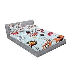 Lunarable 1950s Fitted Sheet & Pillow Sham