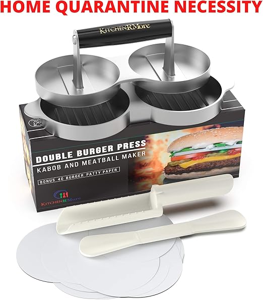 Kitchen RMore - Prensa doble para hamburguesas + kabob + moldeador ...