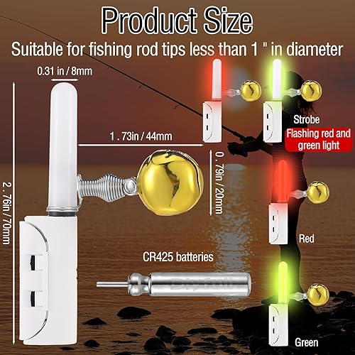 Retisee Pcs Inch Fishing Glow Sticks LED Fishing Pole Light Night  Fish Strike Alert Glow Stick Bite Alar