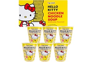 PRINCE KATSU Hello Kitty Vegan Ramen Noodle Cup | 6 Pack Chicken Flavor | Premium Microwaveable Ramen Soup Mix, Asian Snacks