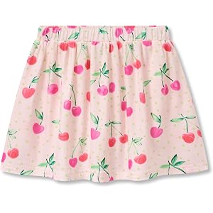 COOLTREE Girls Summer Skort, Skirt with Built-in Safety Shorts Sizes 6-16 | Lightweight breathable fabric, stretch elastic wa