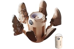 6-Arm Portable Shoe Dryer, Electric Boots Dryer and Warmer with Adjustable 3h/6h/9h Timer, 360° Hot Air Circulation, Shoe War