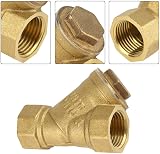 Akozon 1/2" BSPP Brass Y Strainer Filter Valve Connector for Water Oil view 3