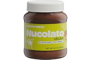 NUCOLATO | Vegan Hazelnut Spread | 12.3 oz - 350 g | Keto Friendly - No Sugar Added | Best Low Carb Dessert - Food Snacks | Perfect Topping for Cake, Bananas, Cookies, Pancakes - No Butter