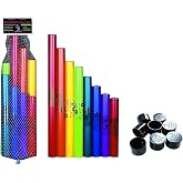 Boomwhackers C Major Diatonic Scale Tuned Percussion Tubes, Plastic, Multi-Color, 8-Pack with Octavator Caps