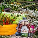Hxeilzge Welcome Garden Gnomes Ornaments Polyresin Outdoor Statue view 4
