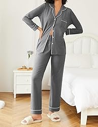 Ekouaer Womens Pajamas Set 2 Piece Button Down