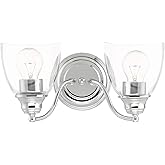 Livex Lighting 15132-05 Montgomery 2 Light Vanity Sconce, Polished Chrome, 13.5 x 7