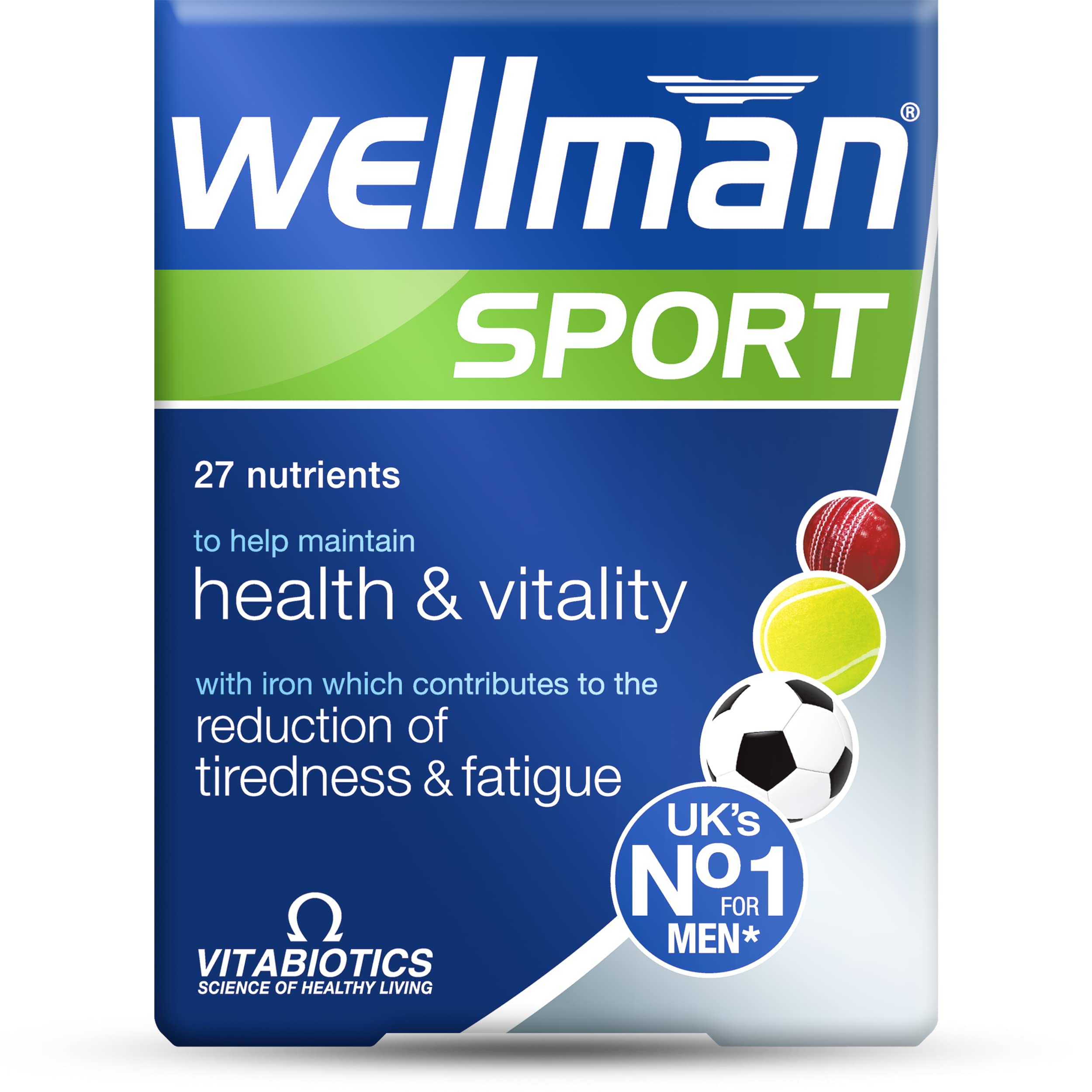 Multivitamin Tablets for Men Wellman Sport, 30 Tablets (Pack of 1)