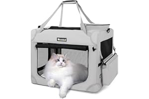 Totoro Ball Large Cat Carrier for Cats Collapsible Soft Pet XL Crate for Large/Medium Cats 15lbs+, Car Travel Portable Bag wi