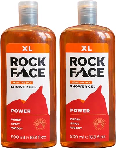 Rock Face Power All In One Shower Gel 500ml Pack of 2 Men