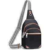 Lexiyat Anti Theft Crossbody Bags for Women Travel Chest Sling Bag Leather RFID Purse Fanny Pack Black