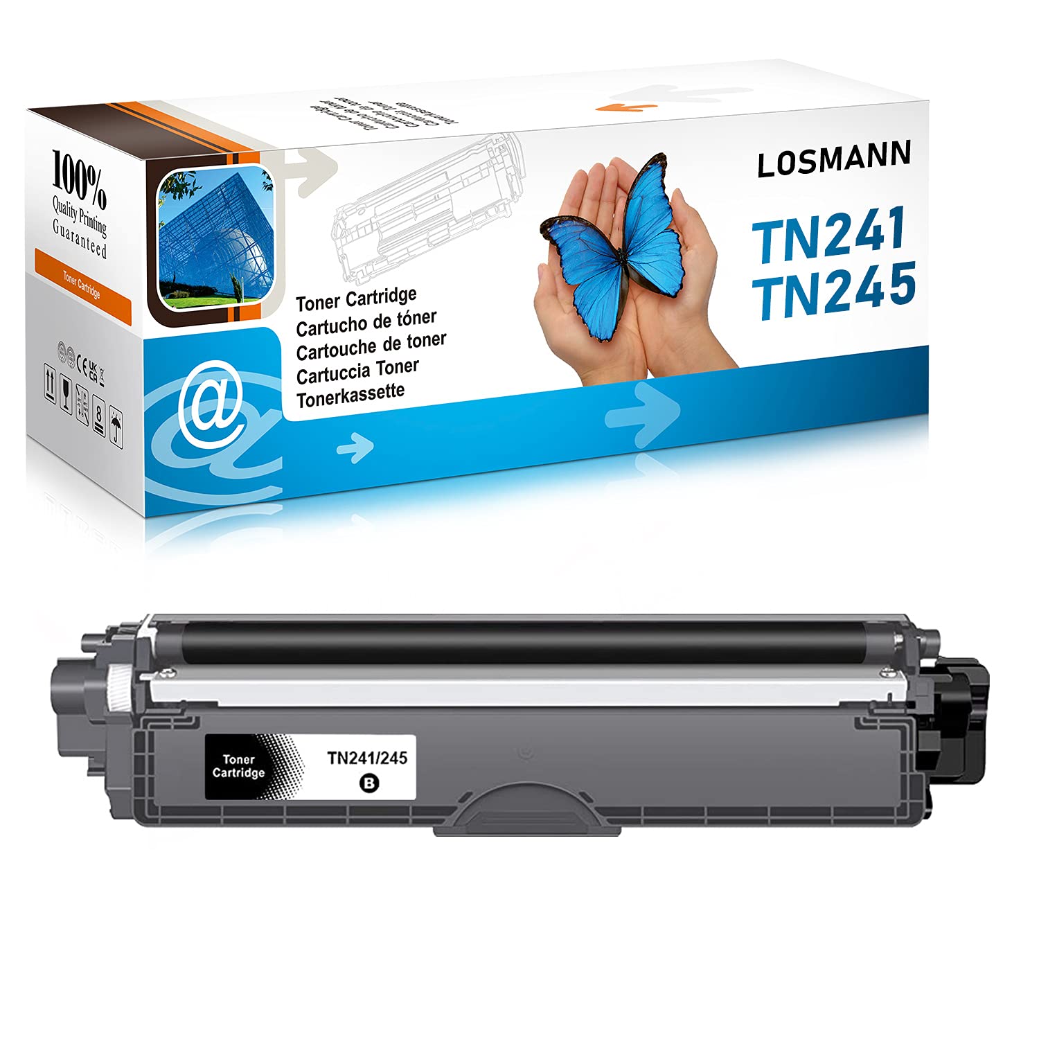 LOSMANN Compatible Toner Cartridge Replacement for Brother TN-241 TN-245 for Brother DCP-9015CDW 9020CDW HL-3140CW 3150CDW 3170CDW 3142CW 3152CDW MFC-9130CW 9140CDN 9340CDW 9330CDW (1 Black)