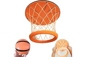 Hanging Indoor Basketball Hoop on The Ceiling, Mini Basketball Game for Bedroom, Funny Stress-Relieving Toy for Adults and Ki
