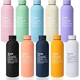 Bokon 10 Pcs Employee Appreciation Gifts Thank You Water Bottle Bulk 17 oz Stainless Steel Frosted Inspirational Team Bottle with Box for Coworker Teacher Nurse Staff Christmas Gifts