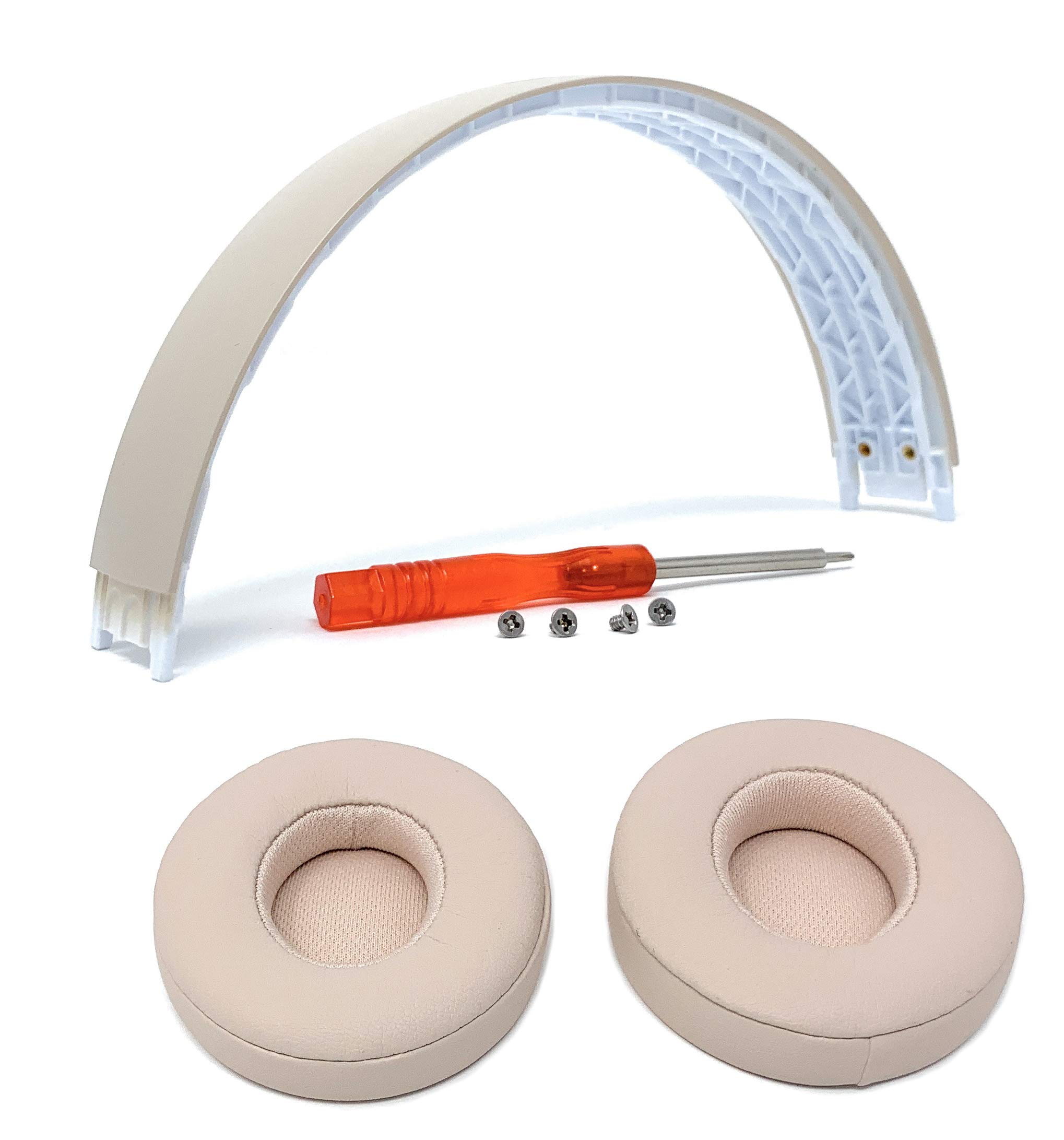 Solo3 Earpads + Top Headband Repair Kit Parts for Beats Solo 3 Wireless and Solo 2 Wireless Headphones (Satin Gold Headband+Earpads)