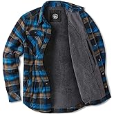 CQR Men's Flannel Shirt Jacket Long Sleeve, Winter Warm Outdoor Casual Plaid Jacket Coat with Pockets