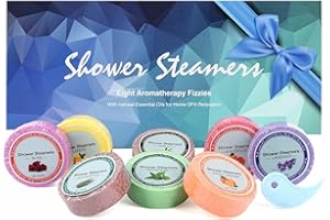 MOFOKEAY Shower Steamers, Shower Bombs Aromatherapy Relaxing Gift for Women, 8Pcs Essential Oil Bath Bomb Scent Steamer Fizzies for Mom Female Friends Christmas Valentines Mothers Day Ideas Set