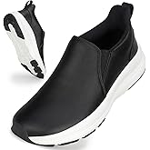 ZOVE Wide Toe Box Shoes Women Wide Width Waterproof Leather Hands Free Nursing Sneakers Ultra Light Extra Wide Walking Sneakers Non-Slip Chef Diabetes Nurse Work Shoes