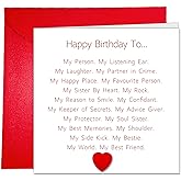 Miatoi Birthday Card for Best Friend, Special Bestie Birthday Card, Sentimental Bday Card for Her With Envelope