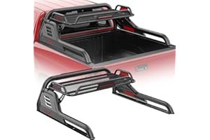 PIKTRUCK Truck Bed Roll Bar with 350 Lbs Cargo Rack for Mid-Size & Full-Size Truck, Extendable Roll Cage for Chevy Colorado & GMC Canyon, for Gladiator JT, for Ford Ranger F-150, for Silverado Sierra 1500