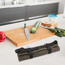 Chef’s Knife Roll Bag,Waxed Canvas Knife Cultery