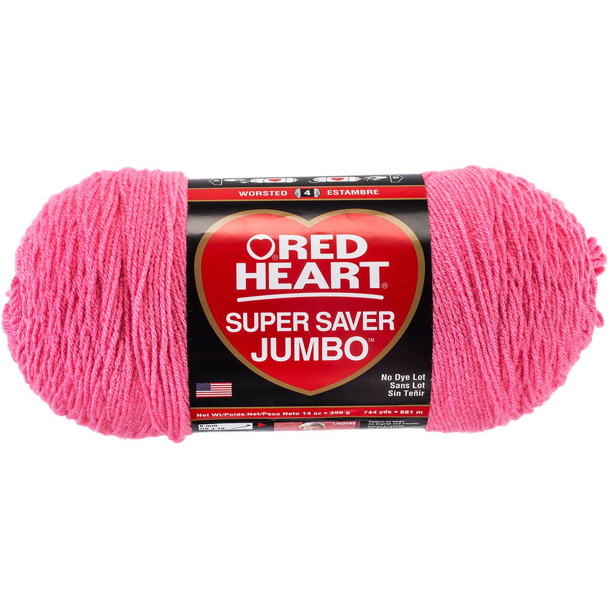 Red Heart 073650013508 Super Saver Hilo Jumbo, Rosado Perfecto, 1