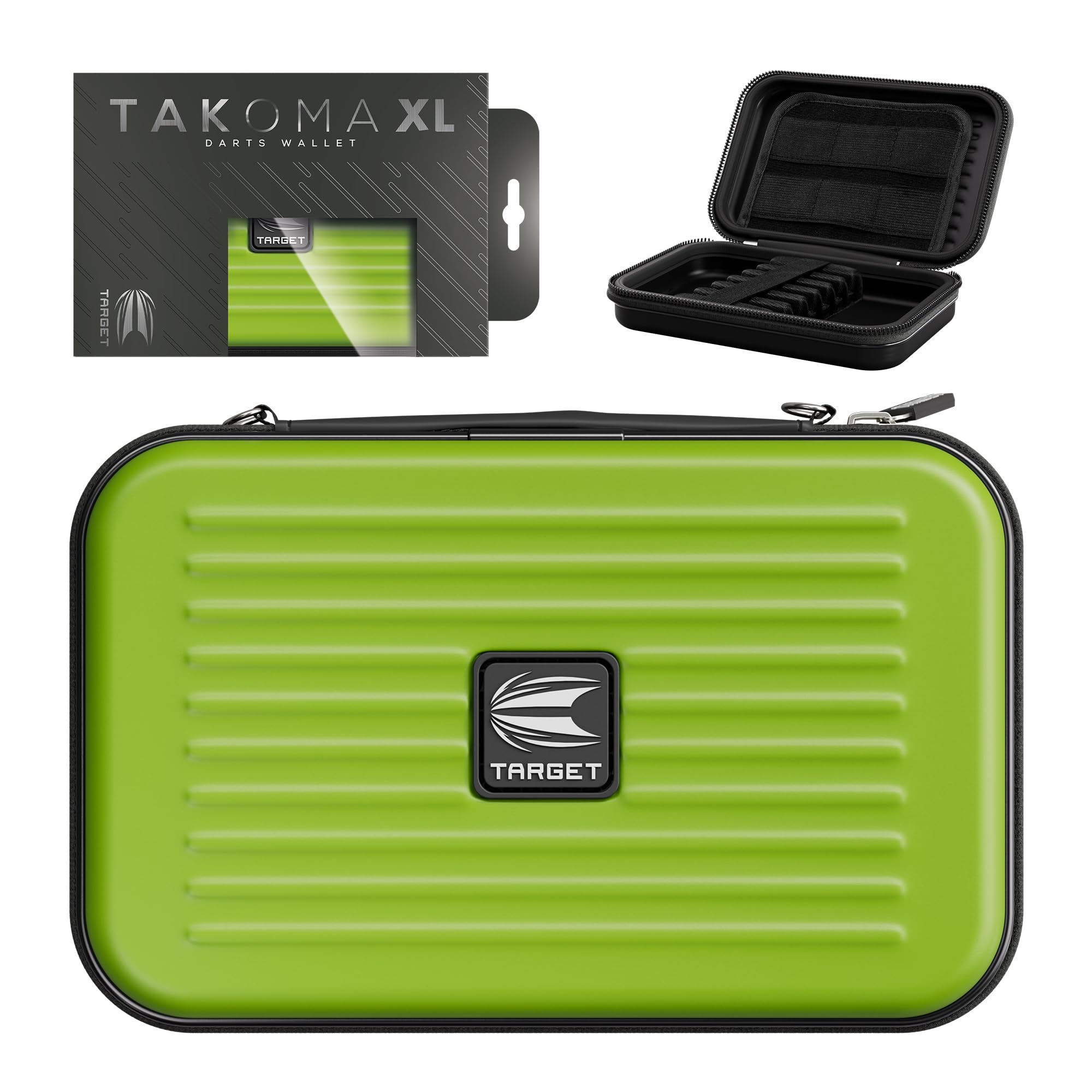 Target Darts Takoma XL Darts Wallet, Green - Darts Case Holds 6 Darts, Protective EVA Dart Holder with Double Zip Lock Inner Pouches - Professional Darts Accessories