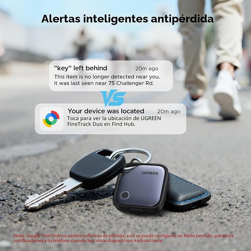 Suporte FineTrack Duo para iOS Find My ou Android Find Hub Smart Finder USB C Carregamento Bluetooth Localizador SmartTag Rastreador de chaves Carteira de bagagem Mochila de bicicleta Mochila (4 peças)