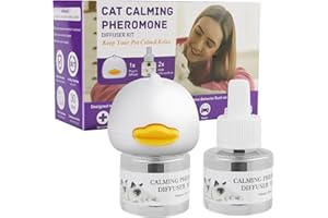 BEVECK Cat Calming Diffuser 60 Day Starter-Kit Cat Calming Diffuser Effectively Relieve Anxiety Stress Reduce Fighting and Scratching Calm Relaxing 48ml /Bottle Fits All Cats