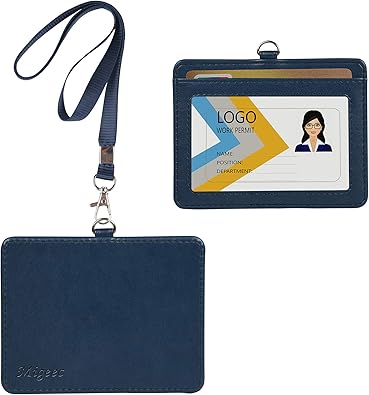 Amazon Co Jp Amazon限定ブランド Idカードホルダー Idカードケース ネームホルダー Icカードホルダー 両面カードケース クレジットカード 社員証 名刺 定期入れ 通勤 通学 パスケース Migeec 縦型 Id Card Holder 横型 ネイビー シューズ バッグ