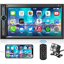 Amazon Com 雙din 汽車音響帶藍牙 7 吋hd 車用多媒體接收器 汽車音響mp5 播放器 Lcd 電容式觸控螢幕 電話連結 備用相機 Usb Sd Aux 輸入