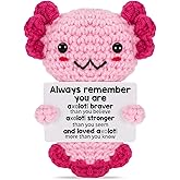 Weming Christmas Stocking Stuffers Crochet Axolotl, Emotional Support Plush Teen Gifts Trendy Stuff, Positive Gifts for Friend Women Coworker