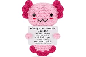 Weming Christmas Stocking Stuffers Crochet Axolotl, Emotional Support Plush Teen Girl Gifts Trendy Stuff, Positive Gifts for Friend Women Coworker