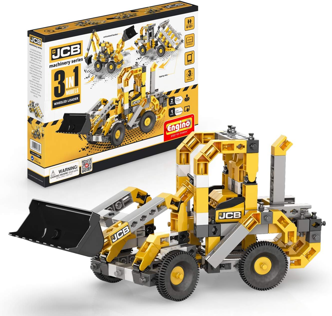 Engino JCB Toys Wheeled Loader 3InOne Build 3 Iconic JCB Models A Creative Stem