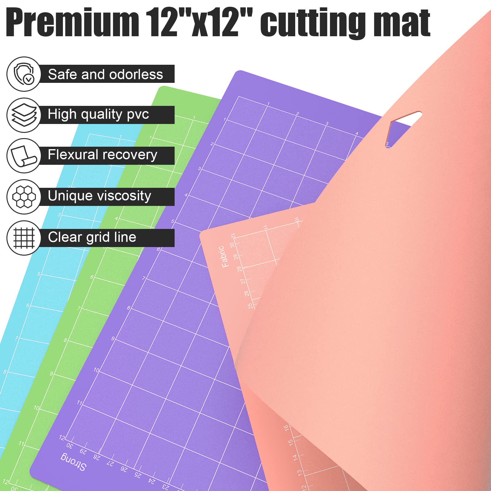 Lzerking Cutting Mat 4 Pack, Compatible with Maker/Maker 3/Air/Air 2 Accessories and Supplies Variety Replacement with Scraper Pick Needle Standard Light Strong Frabic Cut Pads Cricket Cards