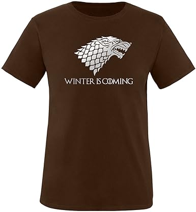 EZYshirt® Game of Thrones | Winter is coming | Schattenwolf Herren Rundhals T-Shirt
