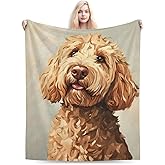 Qycazzw Cute Labradoodle Blanket Gifts for Women Girls Kids Dog Lovers, Puppy Flannel Blankets, Warm Cozy Soft Throw for Bedroom, Camping, Couch, Decor 50x60 in