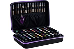 PUDEKO Essential Oil Organizer Storage Carrying Case for 70 Roller Bottles 5/10/15/20ml with Free Labels Opener, Young Living Oils Premium Aromatherapy Hand Travel Bag Suitable Nail Polish for Drawer