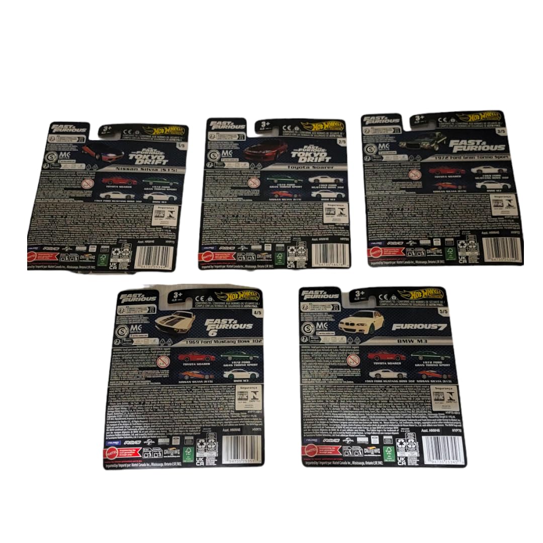 Hot Wheels 2024 Fast & Furious Premium Die‑Cast 5‑Pack