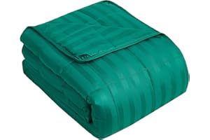 Wellfeel Weighted Blanket for Adult,25lbs Heavy Weighted Blanket 88"x104" Breathable Cooling Summer Blankets, Ultra Soft Cotton Comfort Throw Blanket with Glass Beads for All-Season (Green)