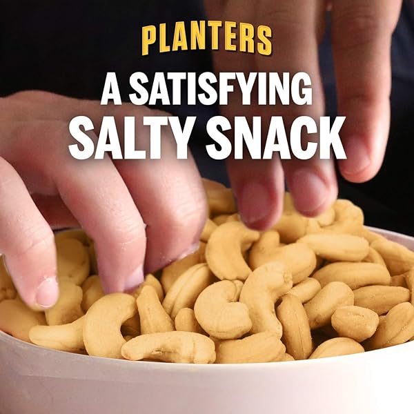 PLANTERS CASHEW HALVES & PIECES, 8 OZ CANISTER – CASHEWS ROASTED IN PEANUT OIL – SEASONED WITH SEA SALT – SNACKS FOR ADULTS – RESEALABLE LID FOR LONG-LASTING FRESHNESS – KOSHER