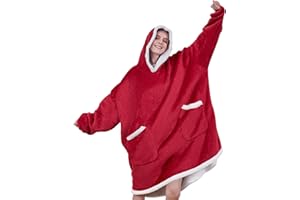DEPAD Oversized Wearable Blanket Hoodie Sherpa Flannel, Gift for Women Mom, Hoodies Blankets for Women Men Adults