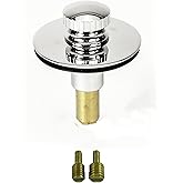Universal Lift n Lock (Push Pull) Bath Tub/Bathtub Drain Stopper Includes 3/8" and 5/16" Fittings Chrome