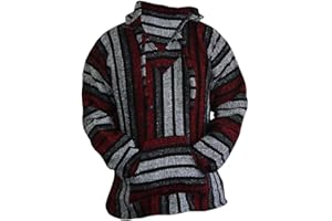 BAJA DIRECT Del Mex Mexican Baja Hoodie Hippie Surf Poncho Sweater Sweatshirt Pullover Jerga