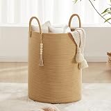YOUDENOVA Cotton Rope Basket Large 58L 38cm D 50cm H with Handles
