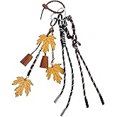 QTMY Maple Leaf Tassel Braided Keychain Bag Charms for Handbag Purse Backpack Accessories Bogg Bag,396